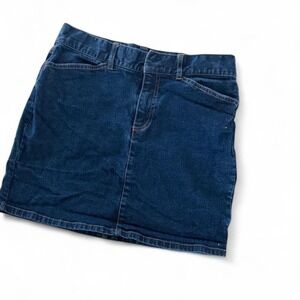 GAP Hip-Hugger Stretch Denim Mini Skirt – Dark Wash Y2K Retro – Size 8